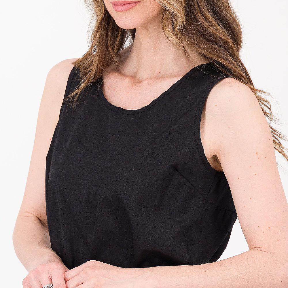 QVC Officina Della Moda Canotta In Tela Di Cotone Stretch Motivo Piega Dietro Made In Italy