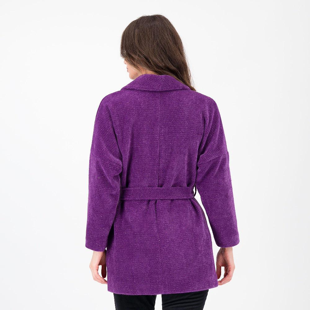 QVC Officina Della Moda Cappotto A Vestaglia In Tessuto Velour