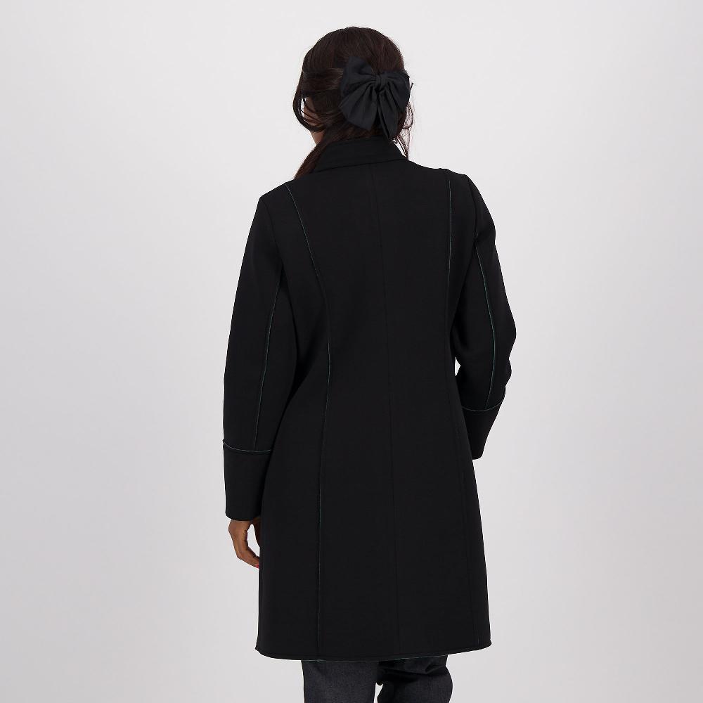 QVC Officina Della Moda Cappotto In Tessuto Tipo Scuba Doppio Con Zip Frontale