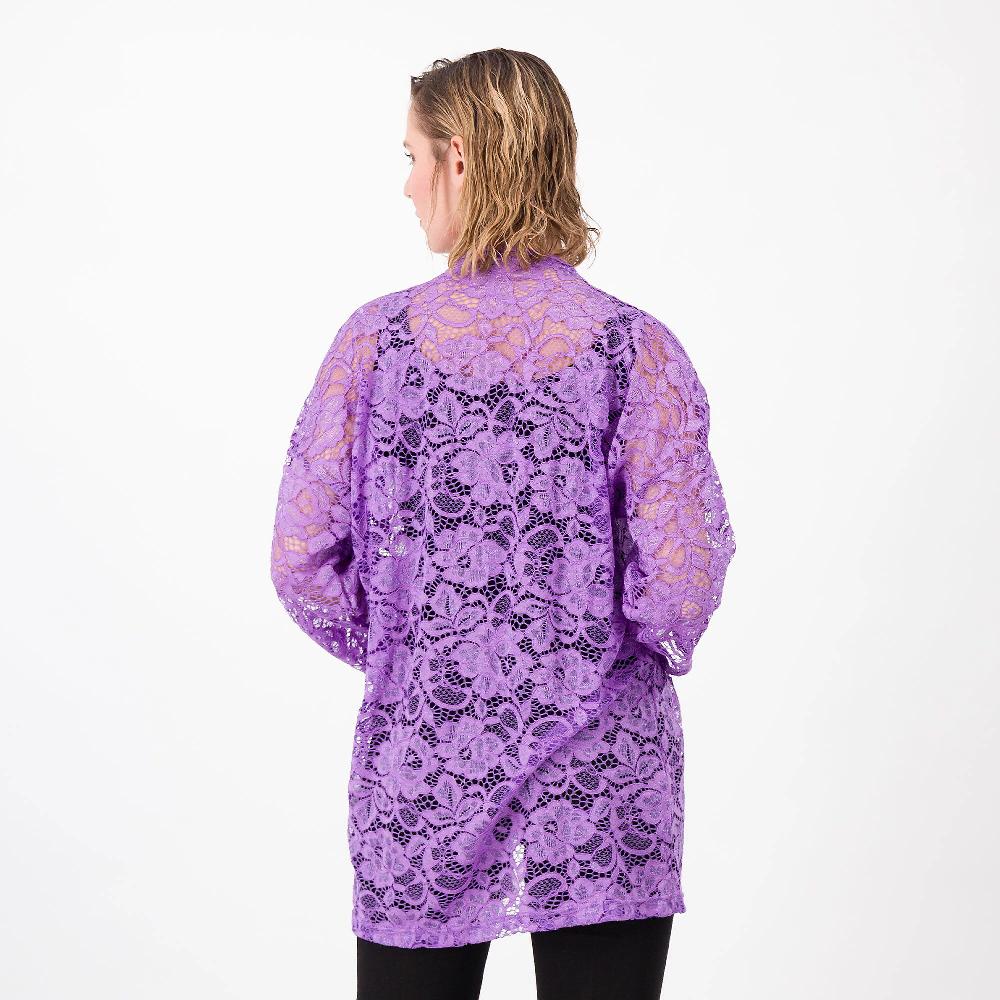 QVC Officina Della Moda Cardigan In Pizzo Manica 3/4 Linea A Kimono Made In Italy