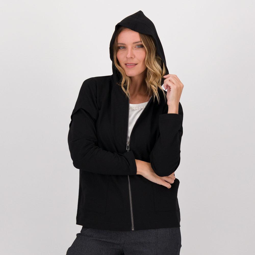QVC Officina Della Moda Felpa In Cotone Con Cappuccio E Chiusura Con Zip