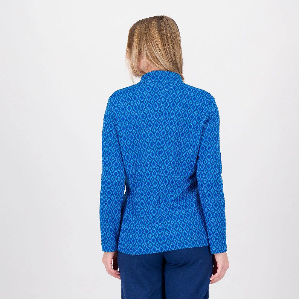 QVC Officina Della Moda Giacca In Maglia Jacquard Con Collo Rever A Rovescio