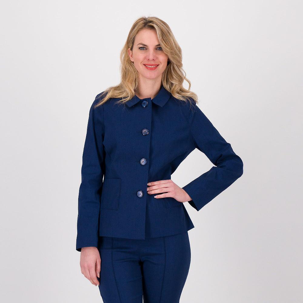 QVC Officina della Moda Giacca leggermente sciancrata con collo a camicia