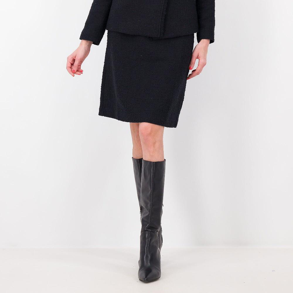 QVC Officina della Moda Gonna al ginocchio in tessuto Tweed Bottoni gioiello Made in Italy