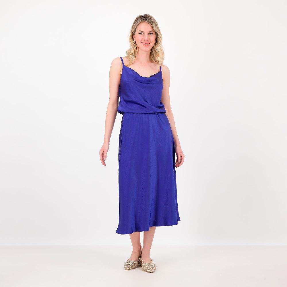 QVC Officina Della Moda Gonna Longuette In Raso Misto Viscosa Elastico In Vita Made In Italy