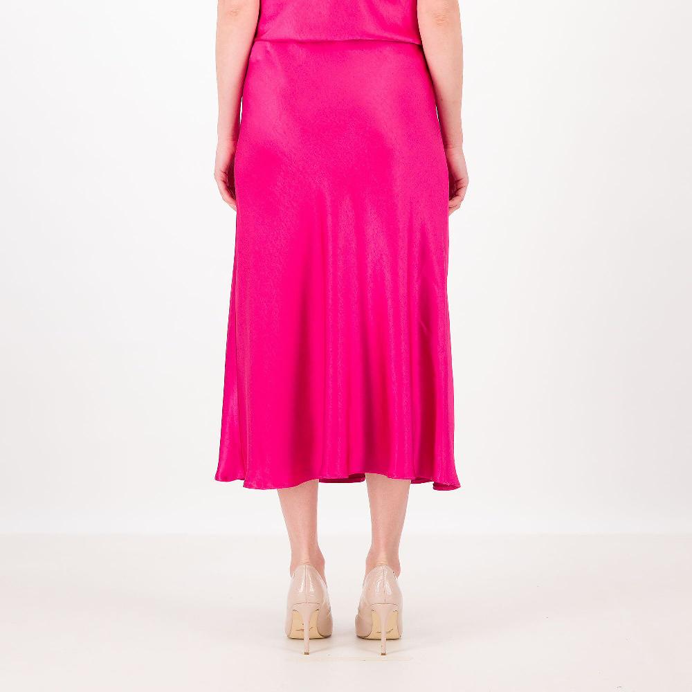 QVC Officina Della Moda Gonna Longuette In Raso Misto Viscosa Elastico In Vita Made In Italy