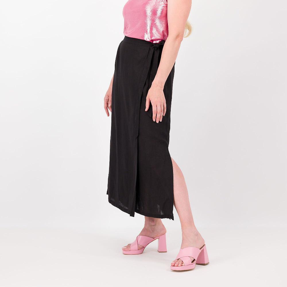 QVC Officina della Moda Gonna lunga 100% lino modello a portafoglio