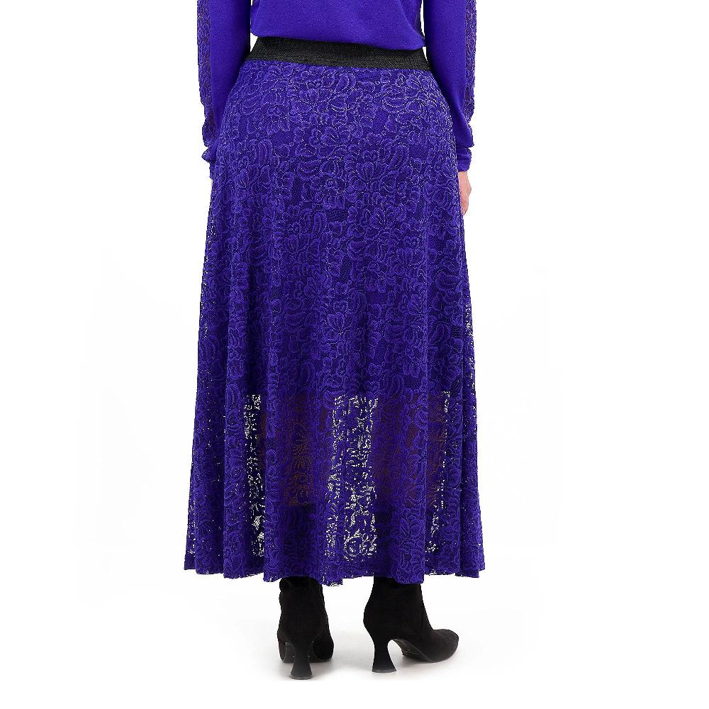 QVC Officina Della Moda Gonna Lunga In Pizzo Fodera Jersey Viscosa Elastico In Vita Made In Italy