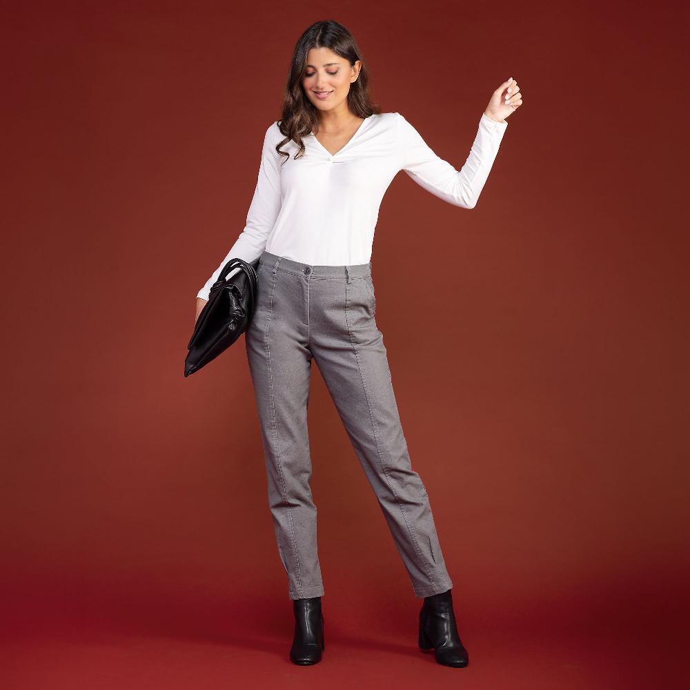 QVC Officina Della Moda Jeans A Balloon Con Motivo Tagli E Pinces Anche Petite