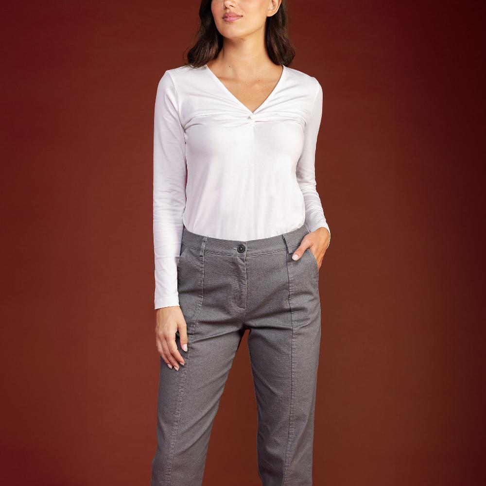 QVC Officina Della Moda Jeans A Balloon Con Motivo Tagli E Pinces Anche Petite