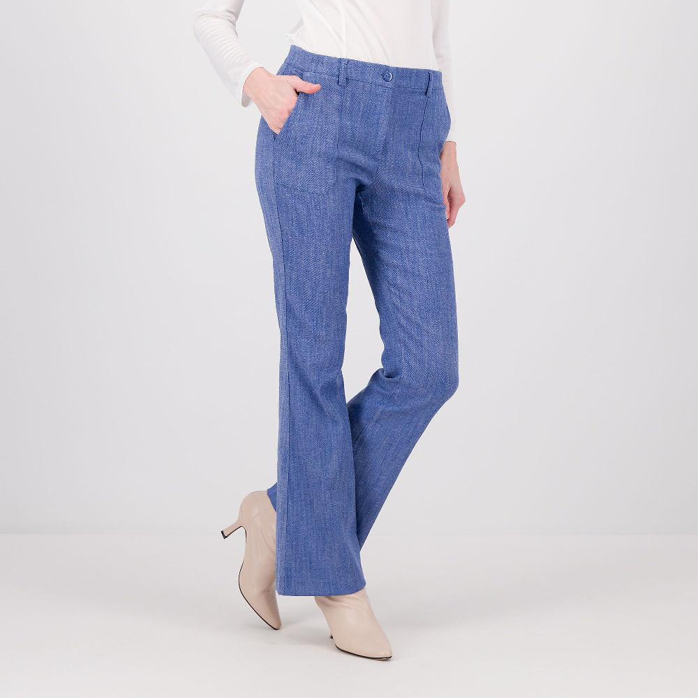 QVC Officina della Moda Jeans a zampetta con tasca alla francese ribattuta