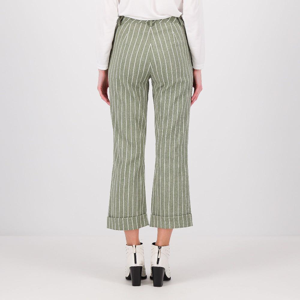 QVC Officina Della Moda Jeans Gessati Lunghezza Cropped Con Risvolto