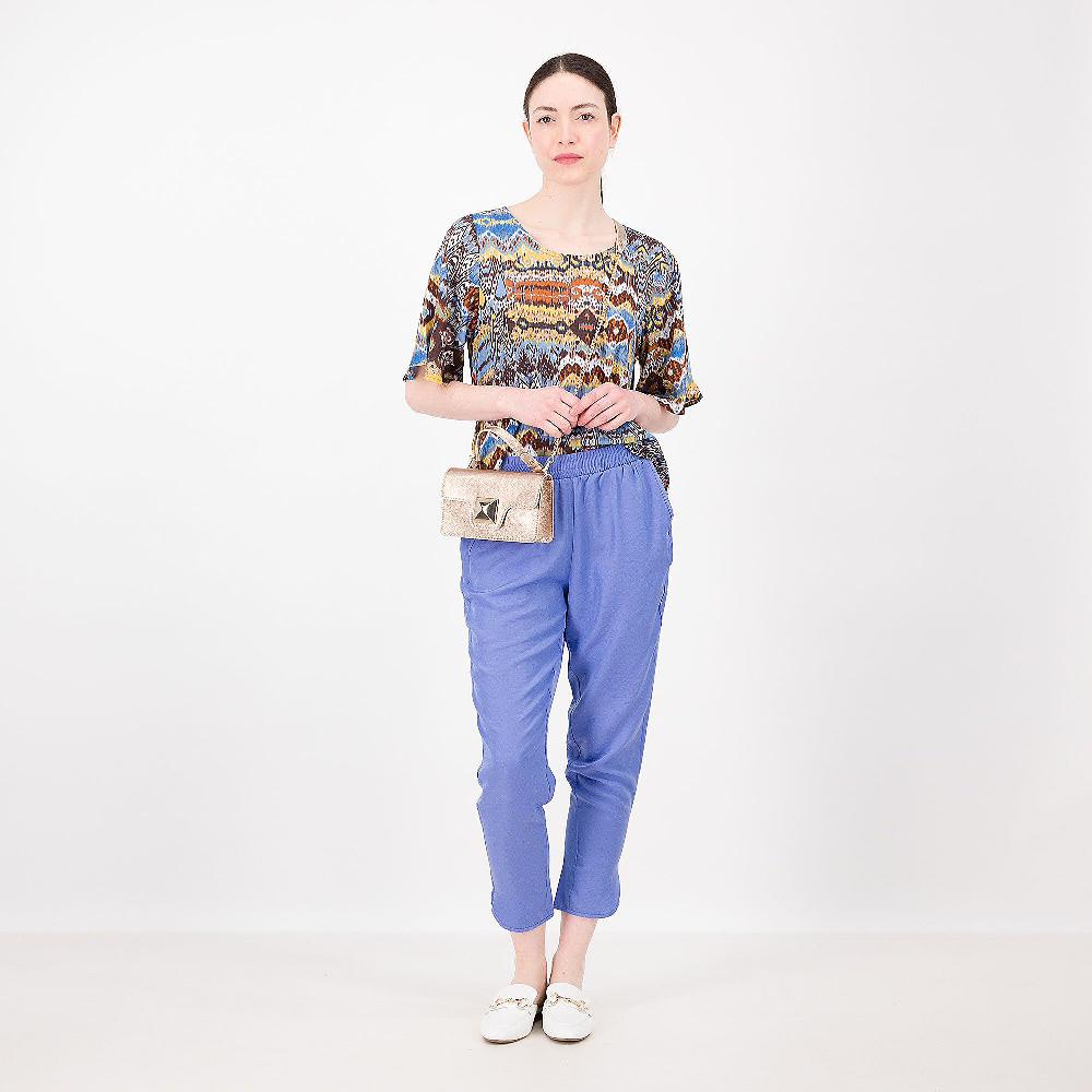 QVC Officina Della Moda Jogger In Raso Martellato Misto Viscosa