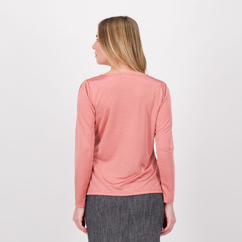 QVC Officina Della Moda Maglia A Manica Lunga In Jersey Martellato Lucido
