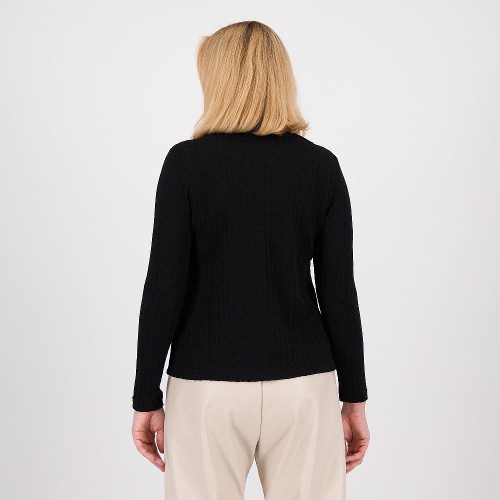 QVC Officina Della Moda Maglia Effetto Treccia Con Collo A Cratere