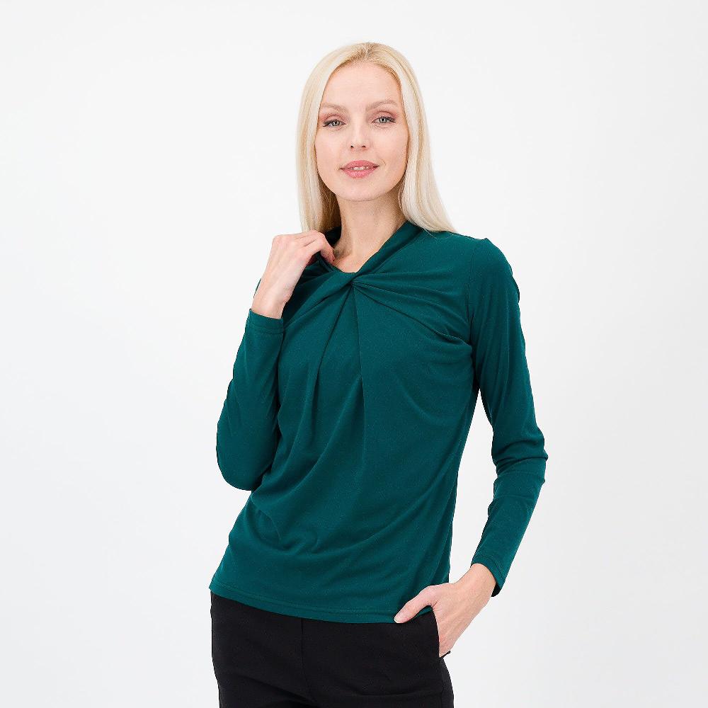 QVC Officina della Moda Maglia in jersey a manica lunga con nodo