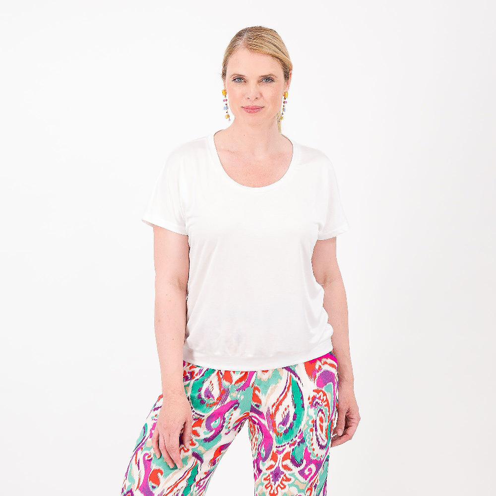 QVC Officina della Moda Maglia in jersey a maniche corte