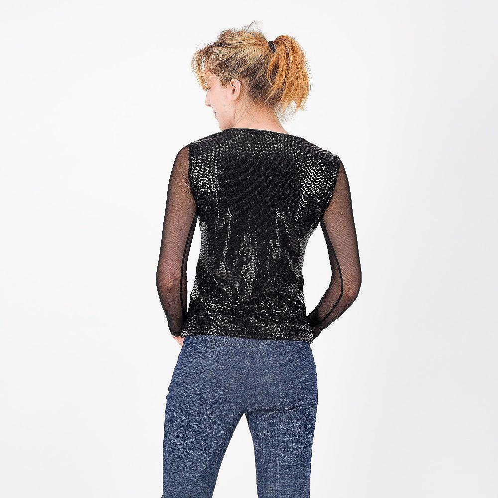 QVC Officina Della Moda Maglia In Jersey Effetto Paillette