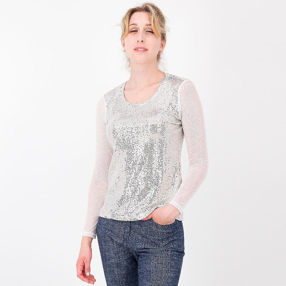 QVC Officina Della Moda Maglia In Jersey Effetto Paillette