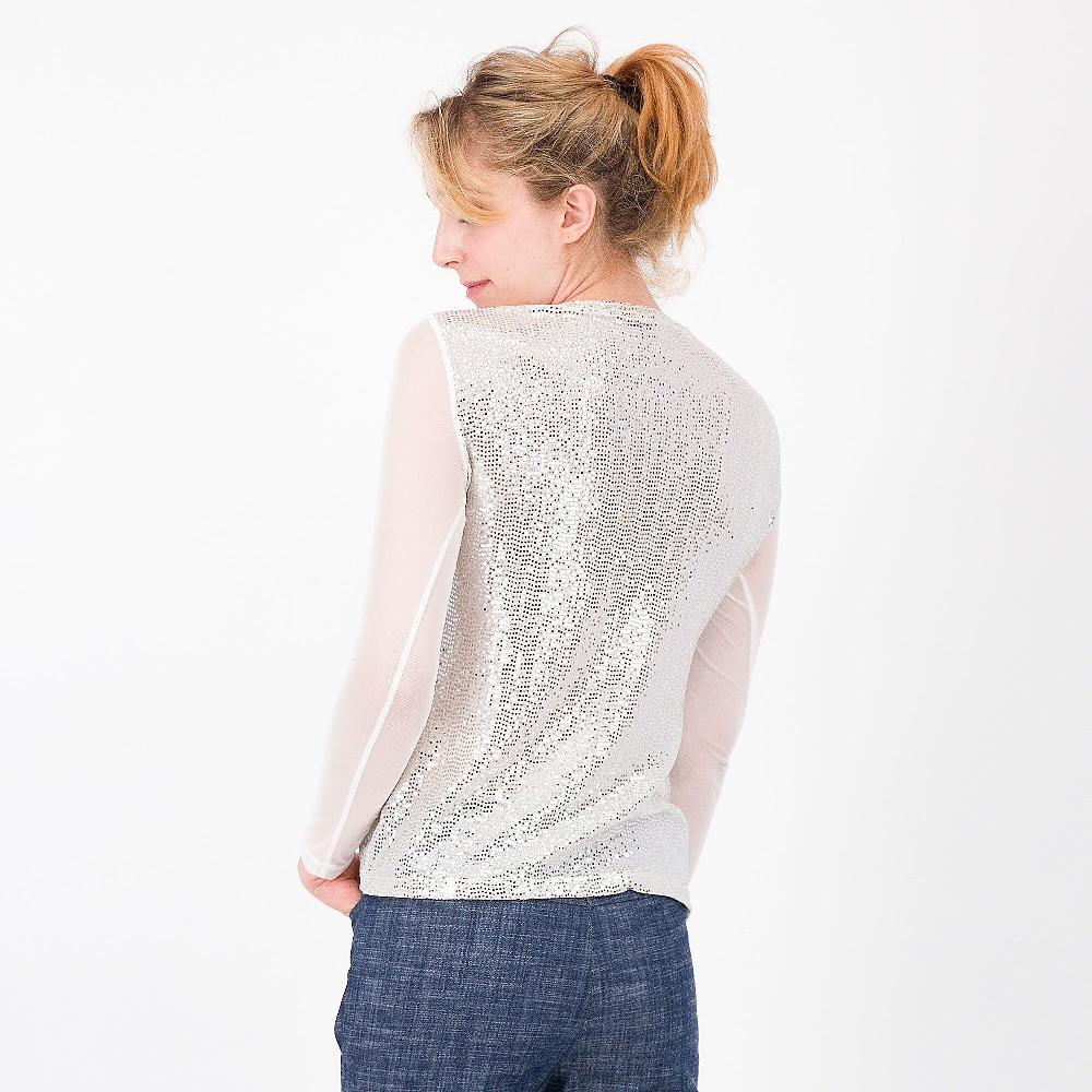 QVC Officina Della Moda Maglia In Jersey Effetto Paillette