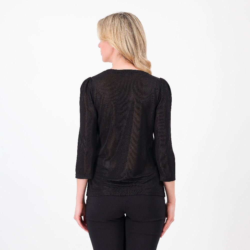 QVC Officina Della Moda Maglia In Jersey Lucido Con Manica 3/4