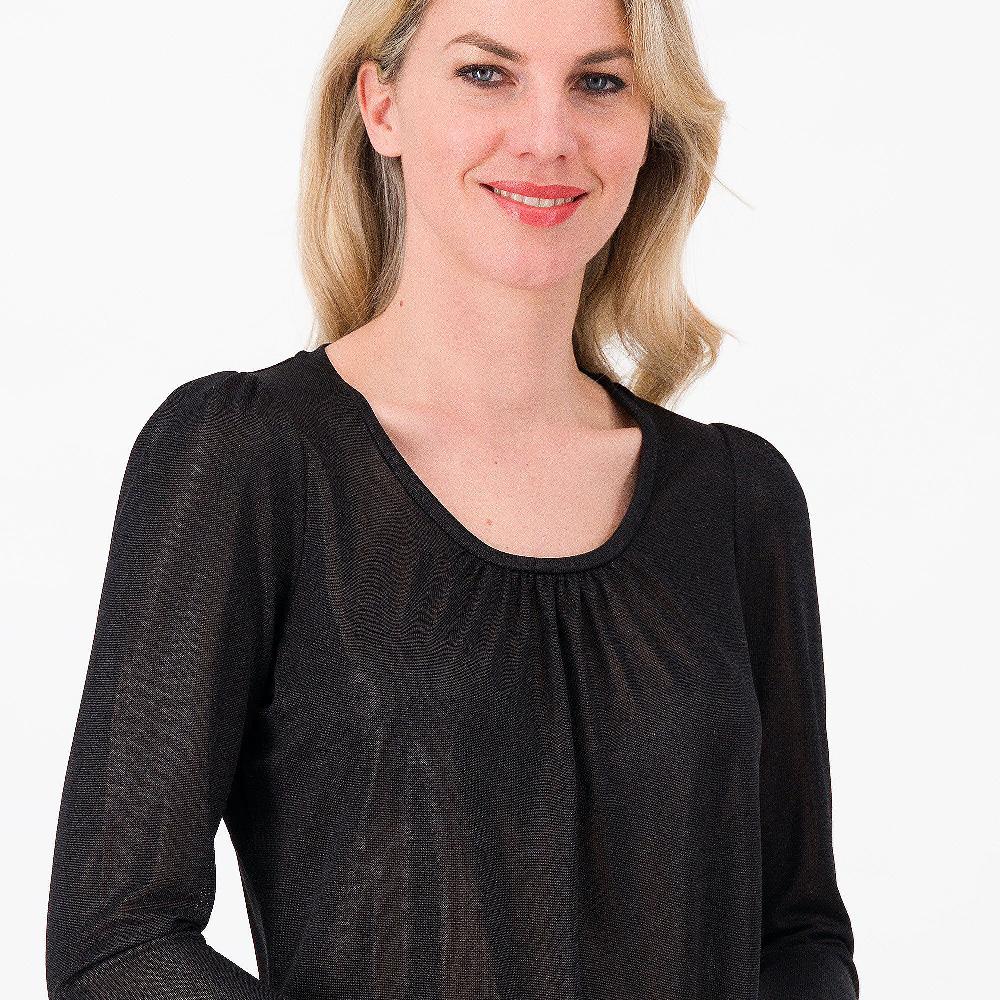 QVC Officina Della Moda Maglia In Jersey Lucido Con Manica 3/4