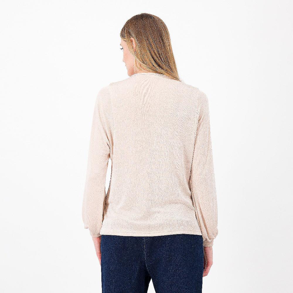 QVC Officina Della Moda Maglia In Jersey Lucido Con Paillettes