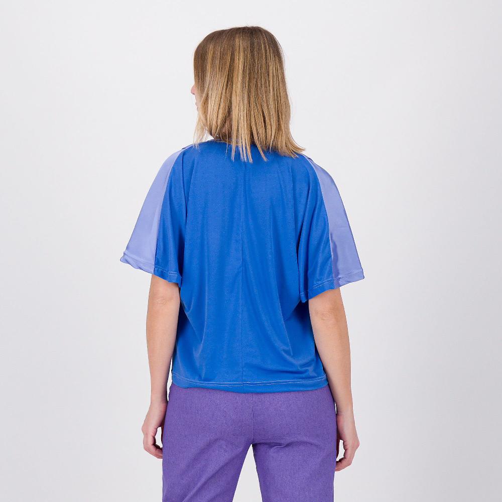 QVC Officina Della Moda Maglia In Raso Di Viscosa Con Pieghe Sulla Spalla