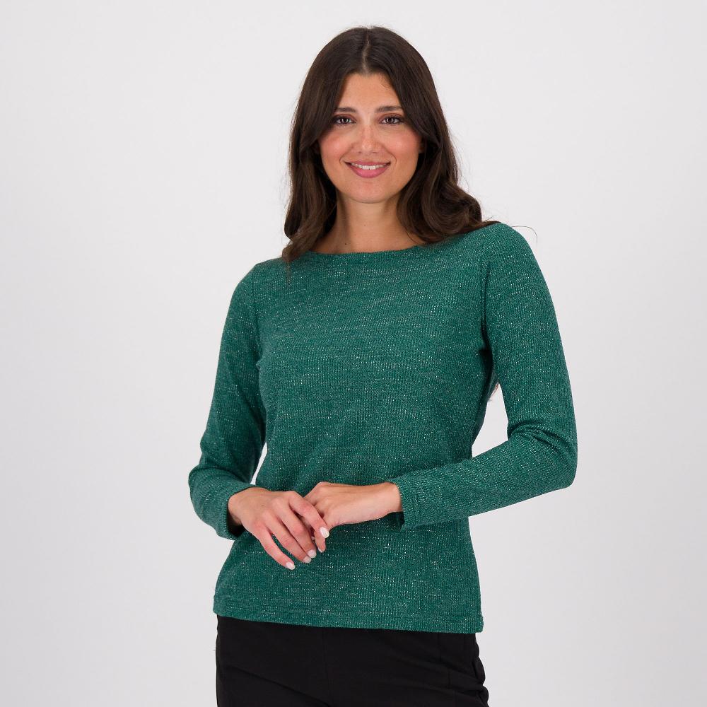QVC Officina della Moda Maglia in tessuto a costine maniche lunghe