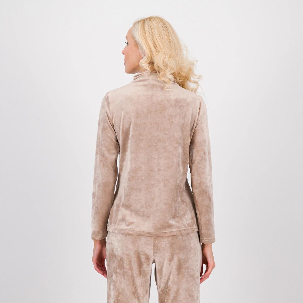 QVC Officina Della Moda Maglia In Velluto Con Maniche Lunghe E Collo A Cratere