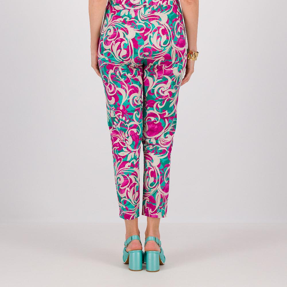 QVC Officina Della Moda Pantaloni A Carota In Cotone Fantasia