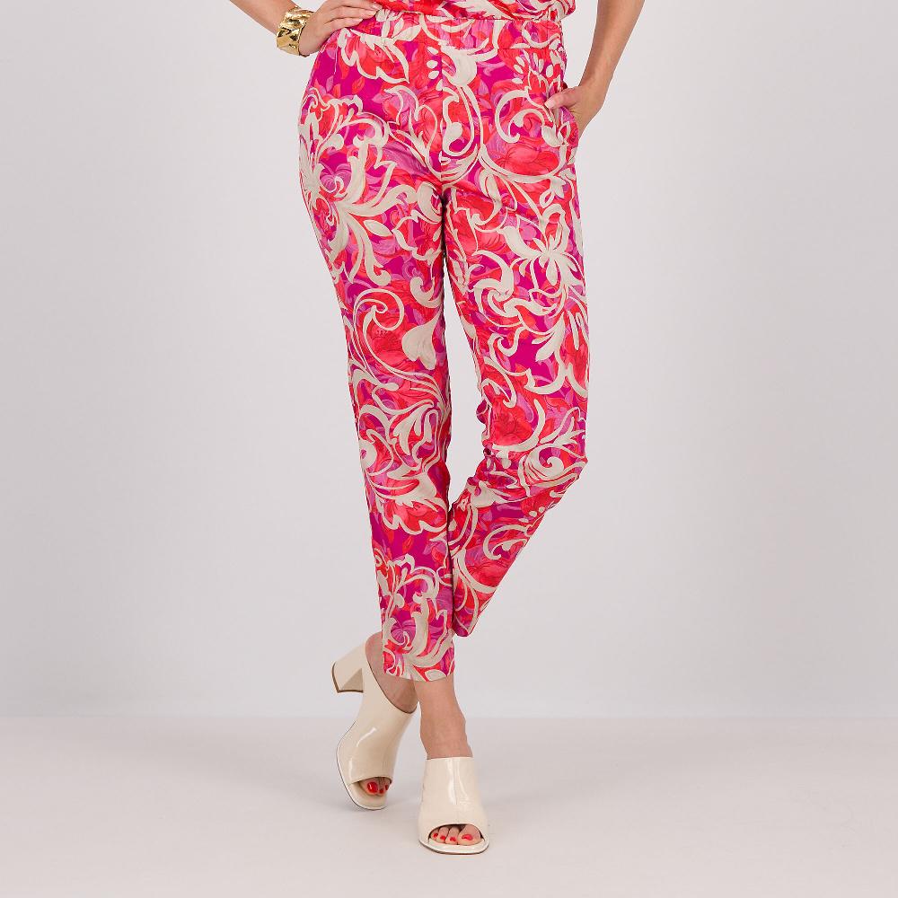 QVC Officina della Moda Pantaloni a carota in cotone fantasia