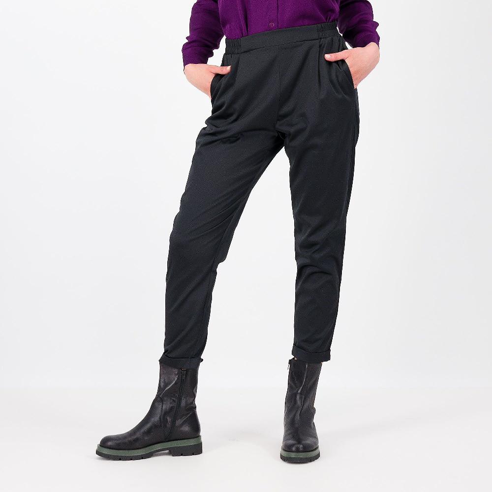 QVC Officina della Moda Pantaloni a carota in raso con cotone