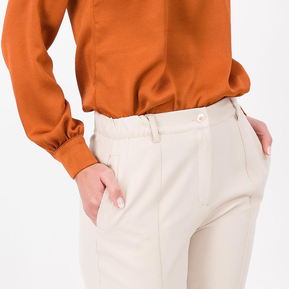 QVC Officina Della Moda Pantaloni A Carota In Tessuto Bi-stretch