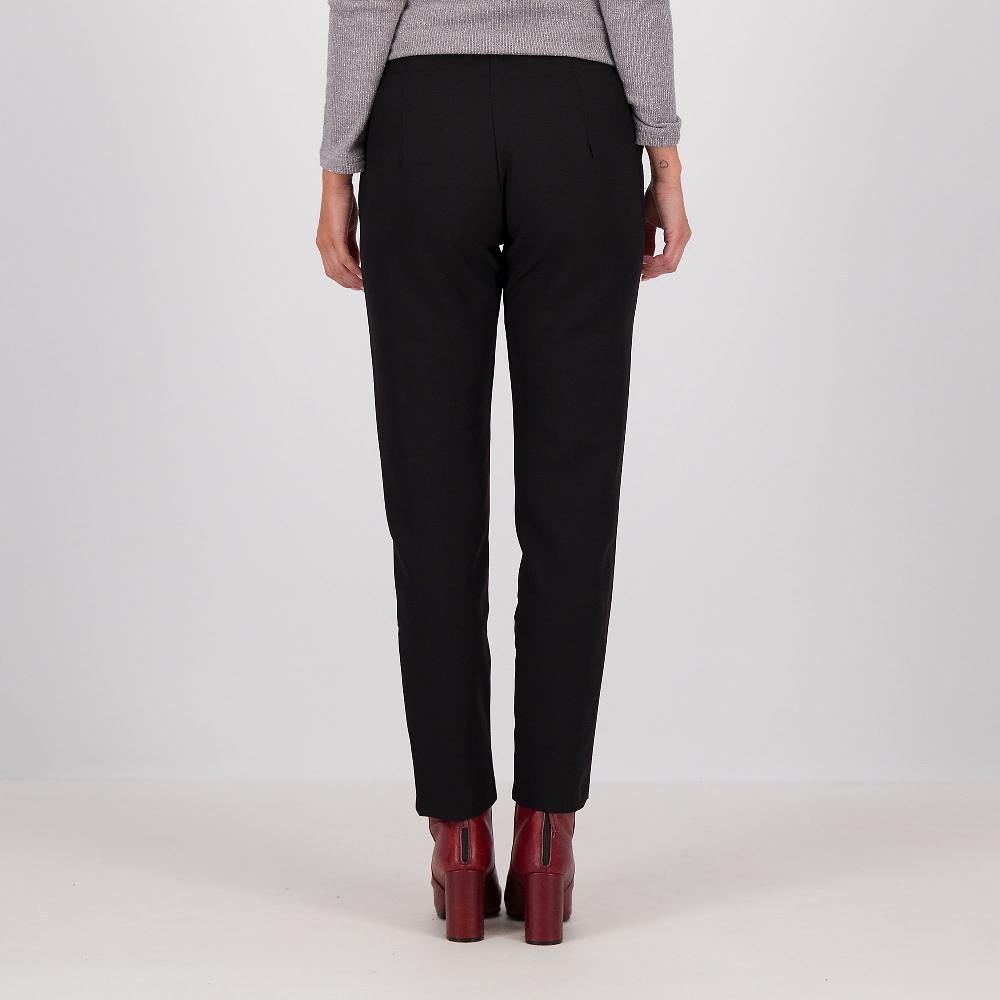 QVC Officina Della Moda Pantaloni A Sigaretta In Tessuto Bi-stretch Con Tasche A Filetto