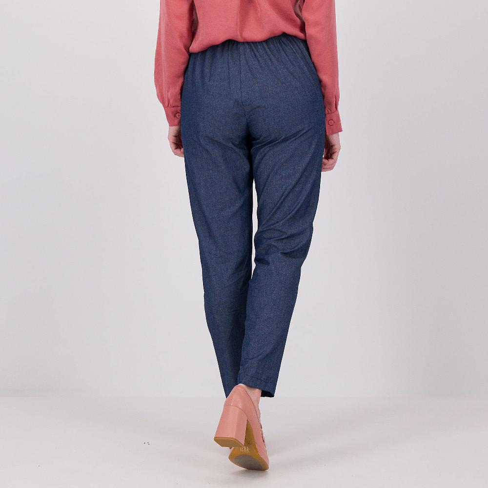 QVC Officina Della Moda Pantaloni A Sigaretta In Tessuto Effetto Jeans