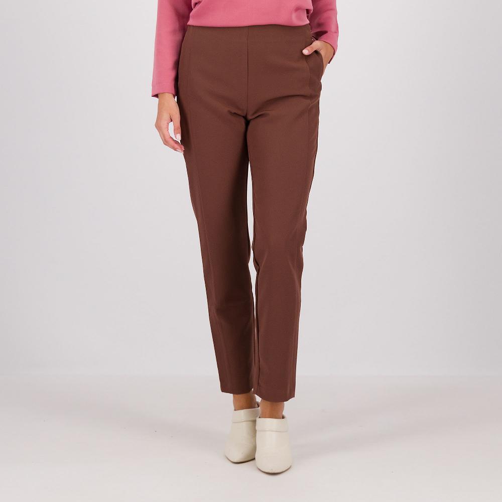 QVC Officina della Moda Pantaloni a sigaretta in tessuto bi-stretch con tasche a filetto