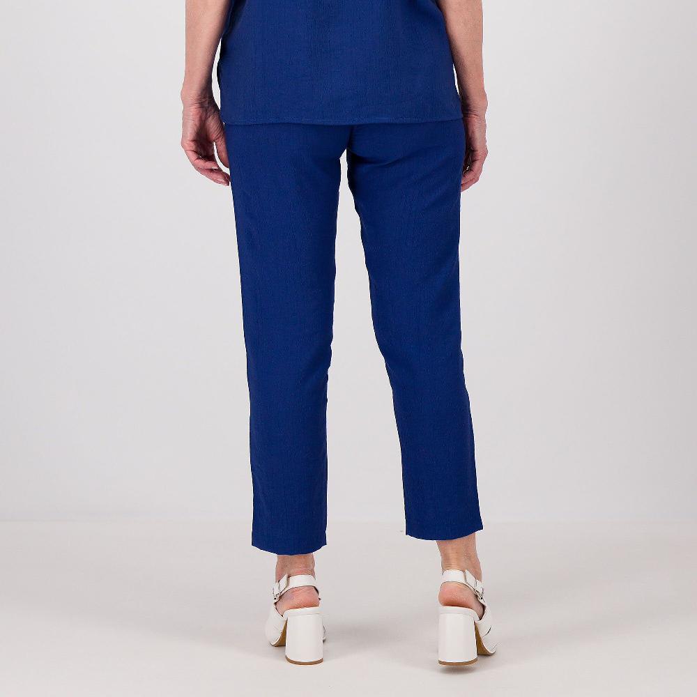 QVC Officina Della Moda Pantaloni A Sigaretta Tessuto Misto Viscosa Effetto Corteccia Made In Italy