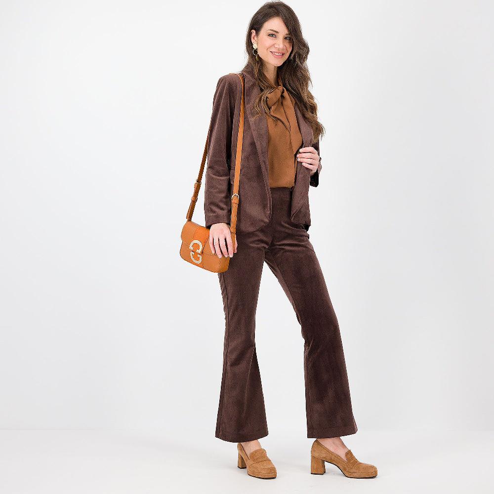 QVC Officina Della Moda Pantaloni A Zampa In Velluto Anche Petite