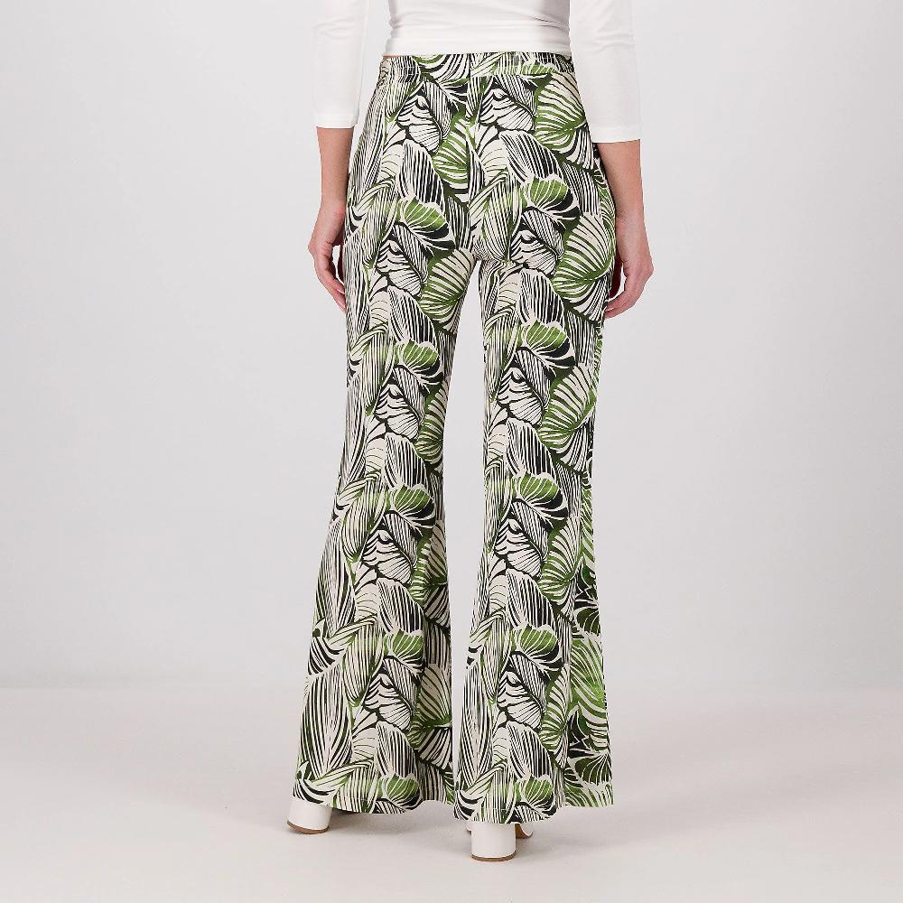 QVC Officina Della Moda Pantaloni A Zampetta In Viscosa Fantasia