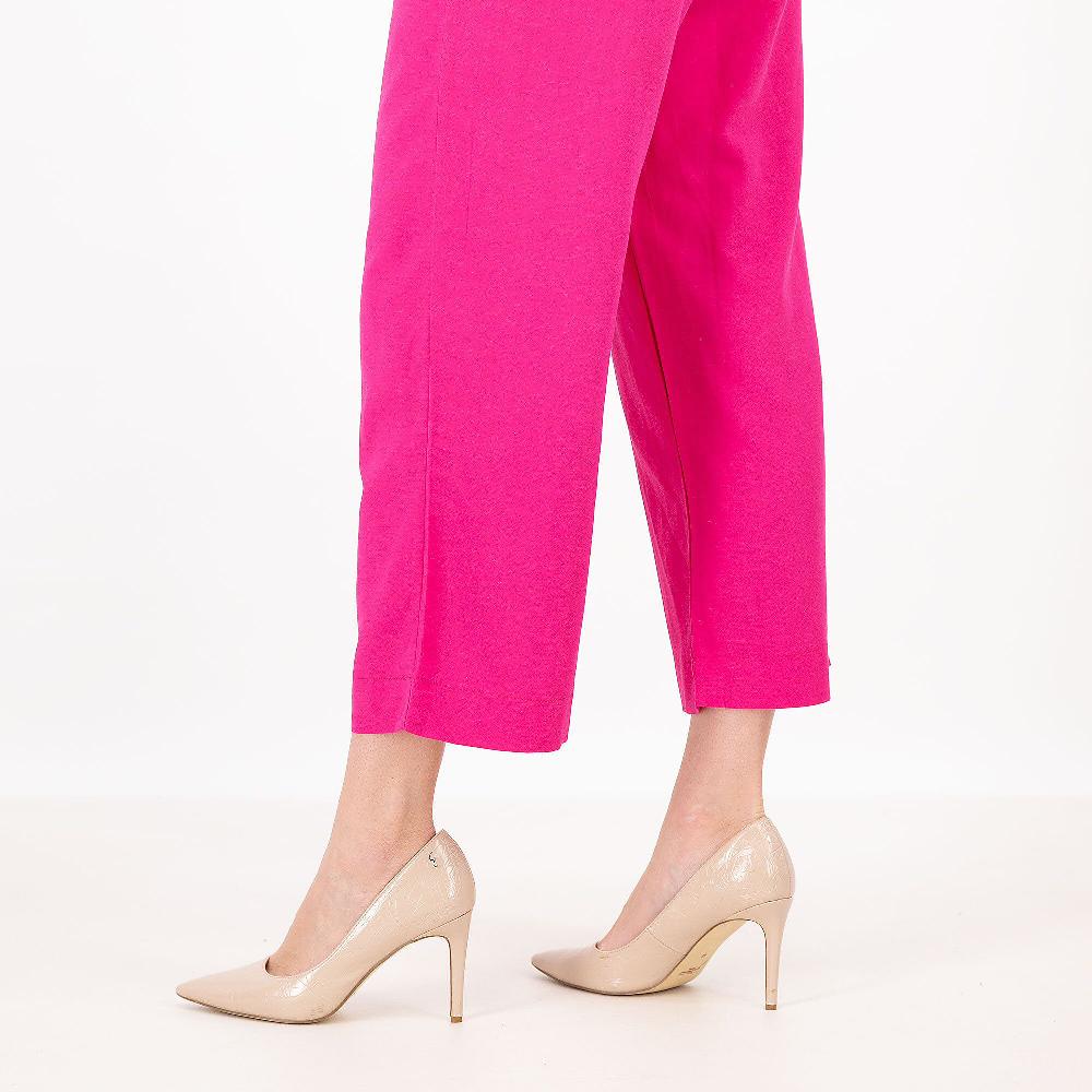 QVC Officina Della Moda Pantaloni Cropped In Lino E Viscosa