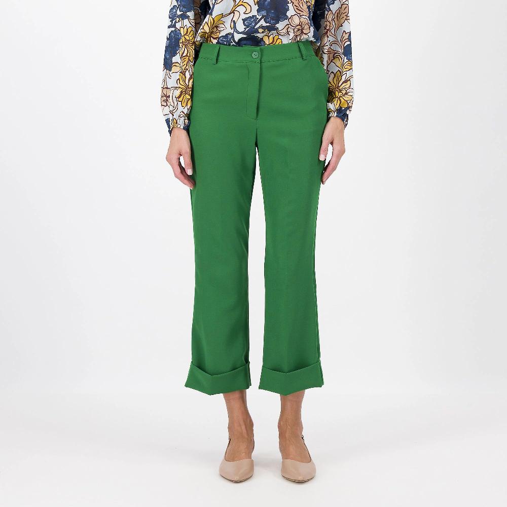 QVC Officina Della Moda Pantaloni Cropped In Tessuto Bi-stretch