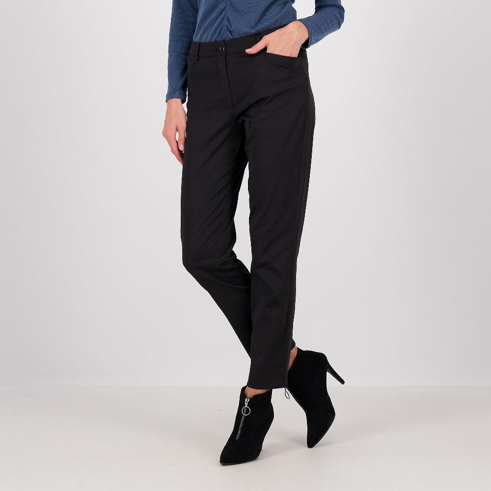 QVC Officina della Moda Pantaloni gamba dritta in raso tecnico finish opaco