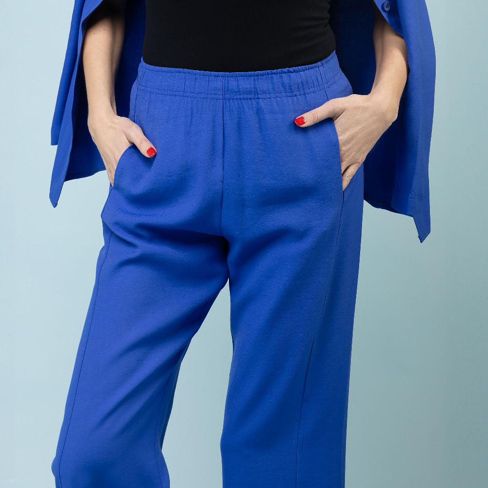 QVC Officina Della Moda Pantaloni In Misto Viscosa Con Tasche Inserite Nel Taglio Made In Italy