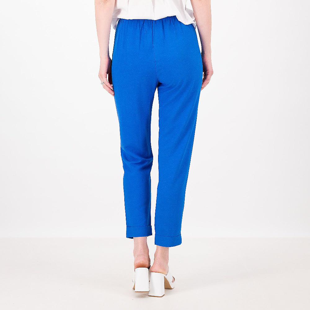 QVC Officina Della Moda Pantaloni In Misto Viscosa E Lino Risvolto Al Fondo Made In Italy