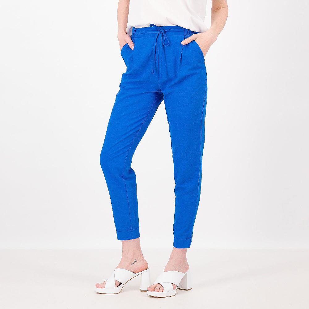 QVC Officina della Moda Pantaloni in misto viscosa e lino Risvolto al fondo Made in Italy