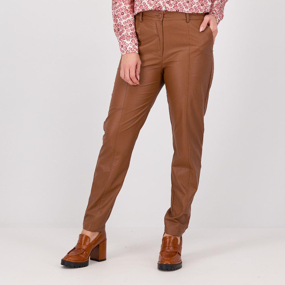 QVC Officina della Moda Pantaloni in tessuto spalmato con base viscosa
