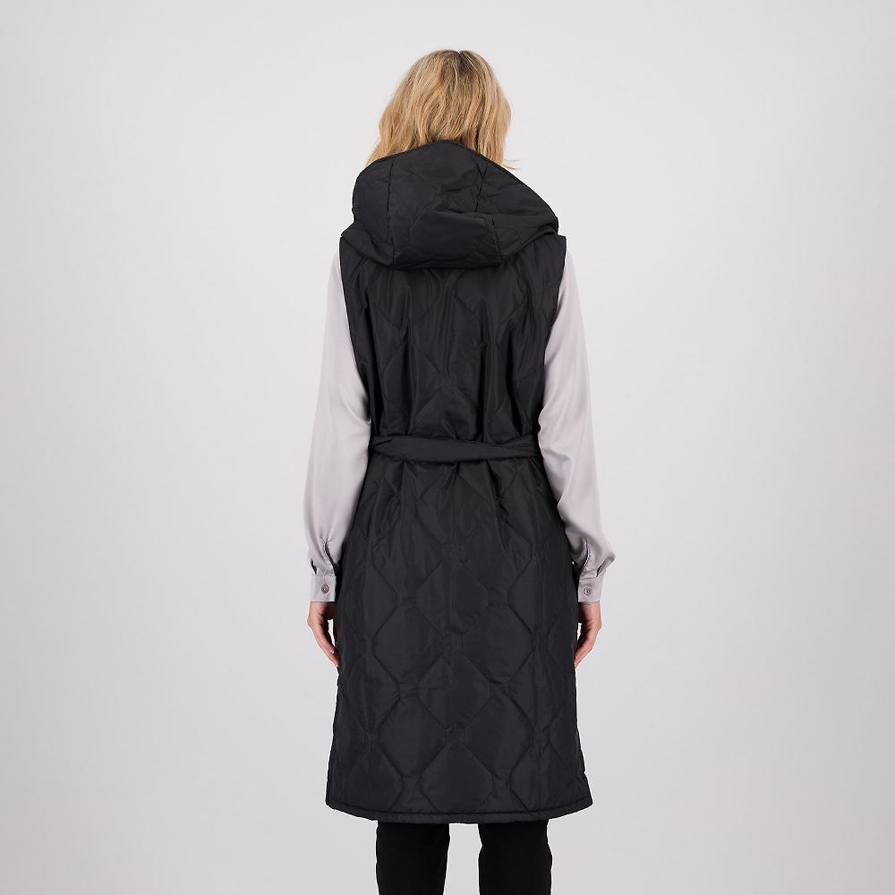 QVC Officina Della Moda Piumino Smanicato In Tessuto Trapuntato Con Cintura In Vita