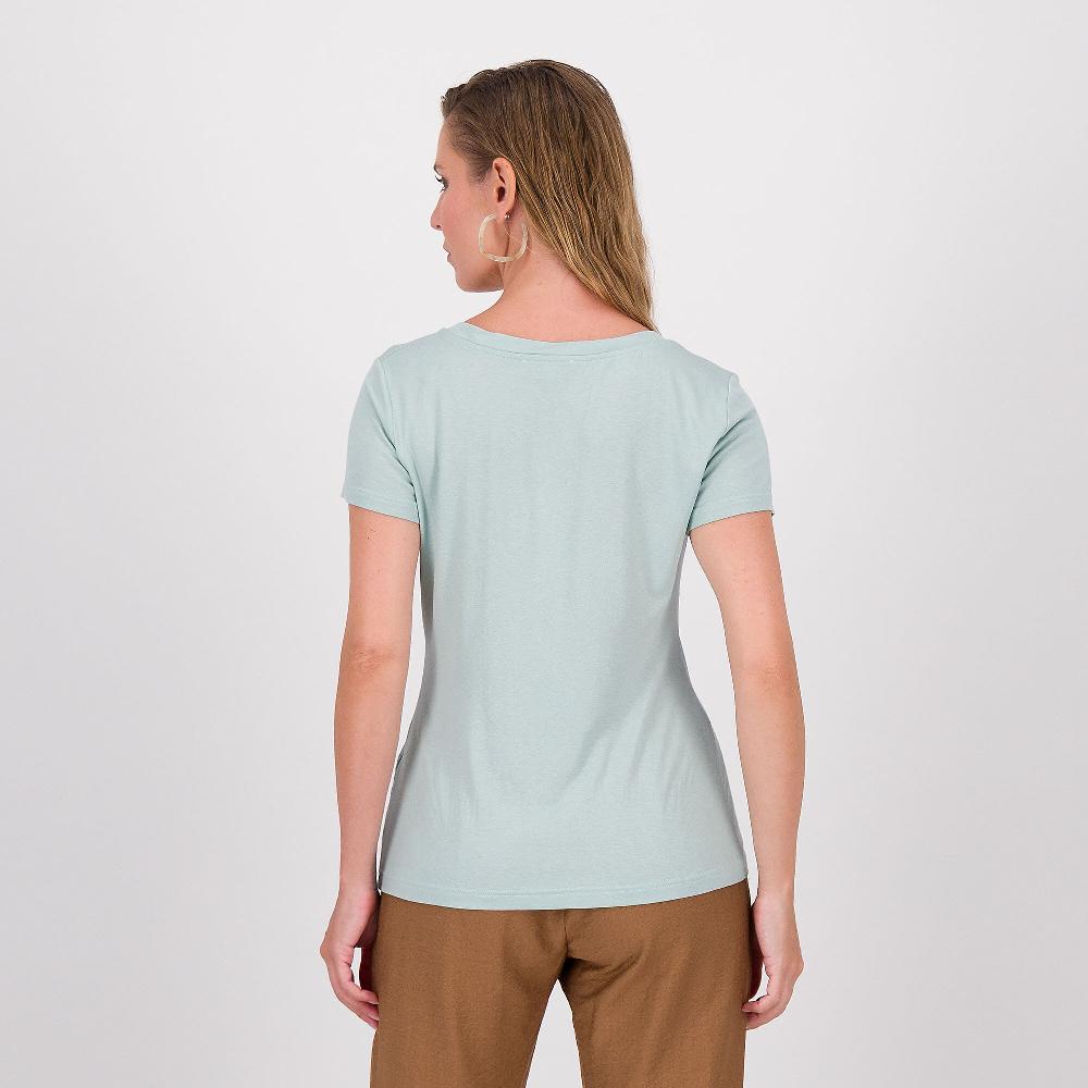 QVC Officina Della Moda T-shirt Effetto Laminato Con Scollo A V