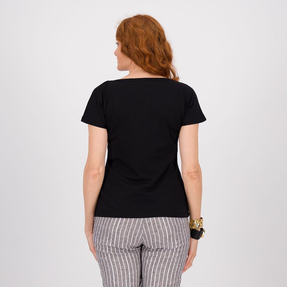 QVC Officina Della Moda T-shirt In Jersey Di Cotone Con Passamaneria